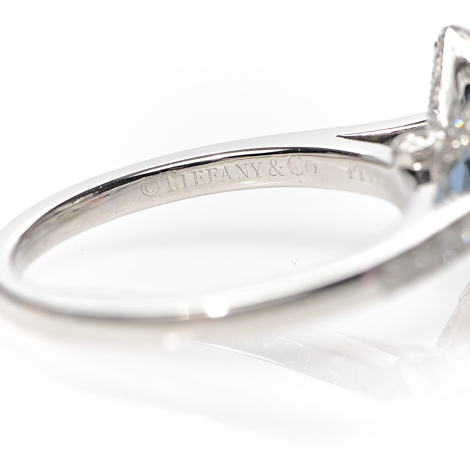 Tiffany Platinum Diamond Aquamarine Legacy Ring 50 5.5 6 of 7