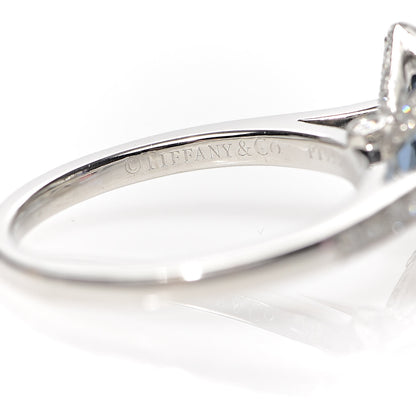 Tiffany Platinum Diamond Aquamarine Legacy Ring 50 5.5 6 of 7