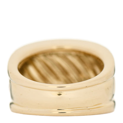 David Yurman 18K Yellow Gold Diamond Cable Cigar Band Ring 54 7 3 of 6