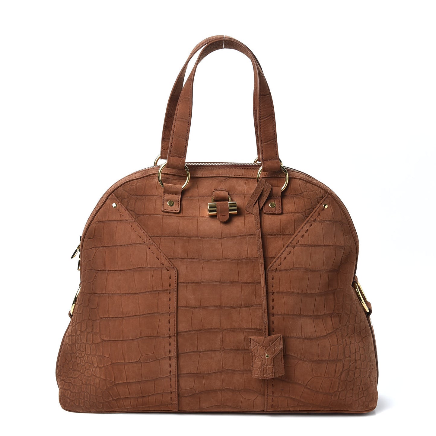 Nubuck Crocodile Embossed Oversized Muse Brown