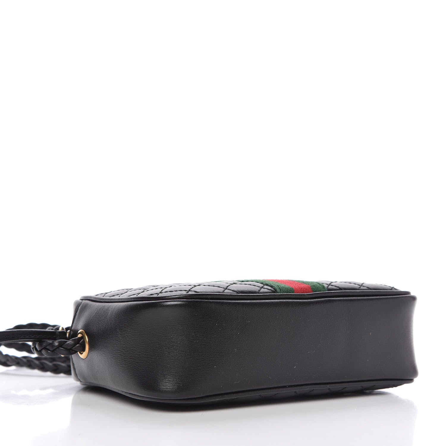 Gucci Calfskin Trapuntata Web Mini GG Shoulder Bag Black 4 of 12
