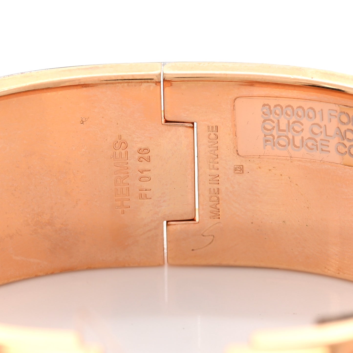 Enamel Wide Clic Clac H Bracelet PM Rouge Corail