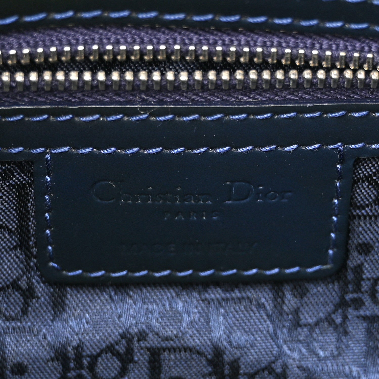 Christian Dior Patent Cannage Large Lady Dior Navy Blue 6 of 12