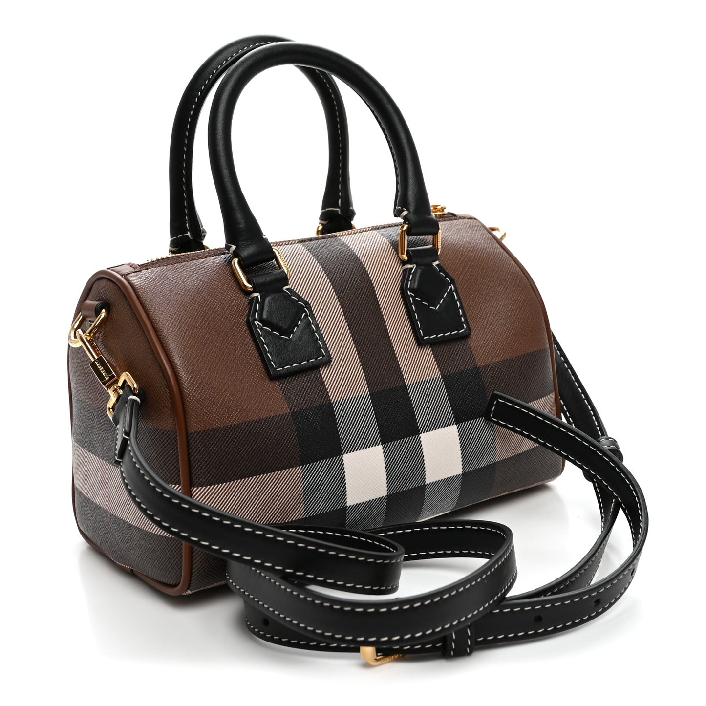 E-canvas Check Mini Bowling Bag Dark Birch Brown