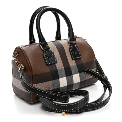 Burberry E-canvas Check Mini Bowling Bag Dark Birch Brown 3 of 9