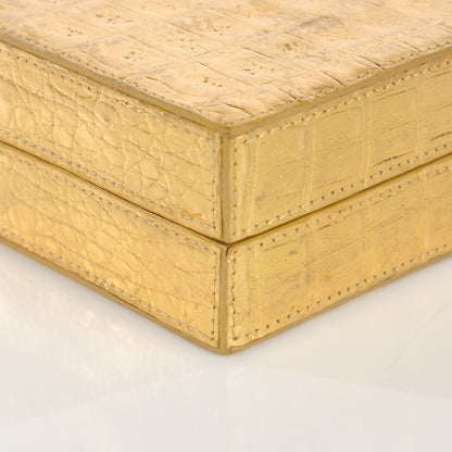 Nancy Gonzalez Crocodile Box Clutch Gold 2 of 10