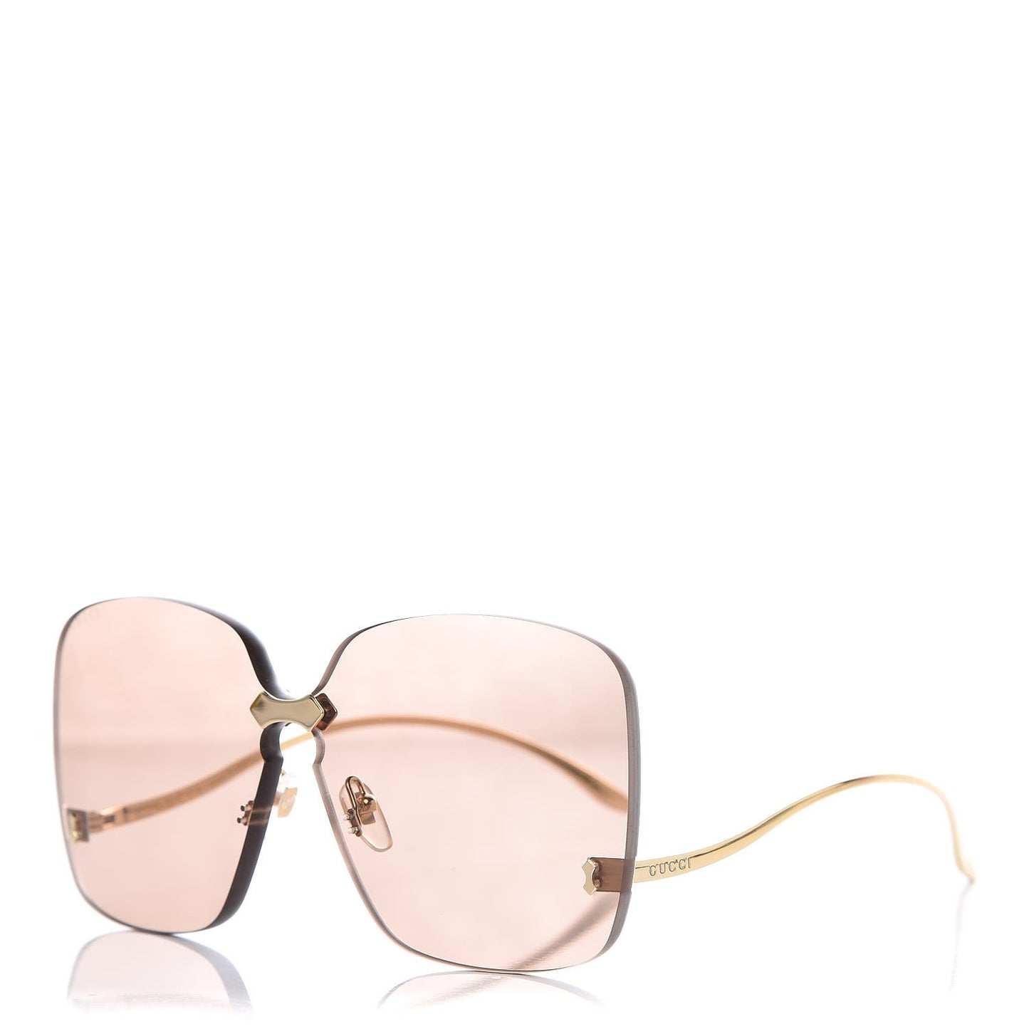 Rimless Sunglasses GG0355S Gold Flash Pink