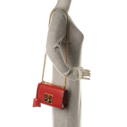 Gucci Guccissima Small Padlock Shoulder Bag Hibiscus Red 2 of 9