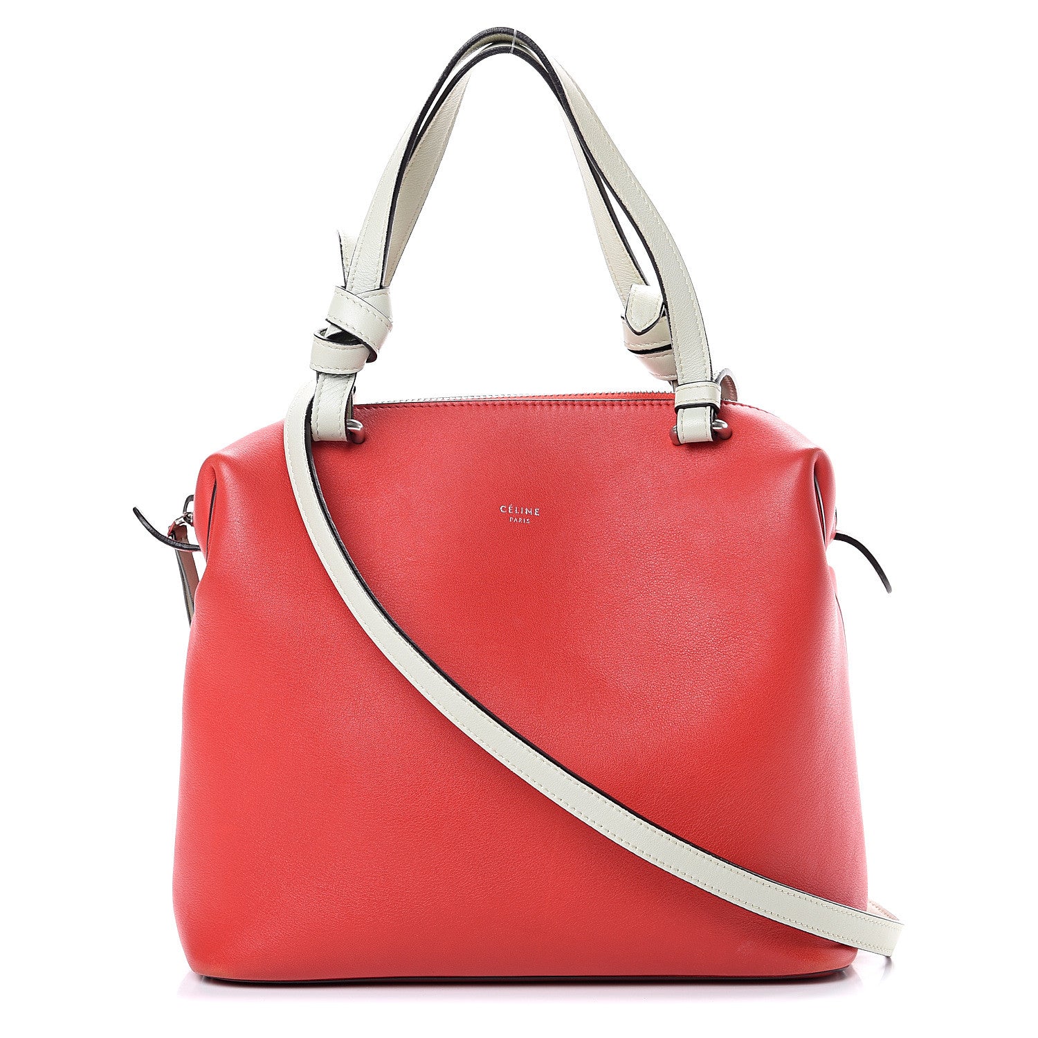 Celine Lambskin Small Soft Cube Satchel Bright Red 1 of 15