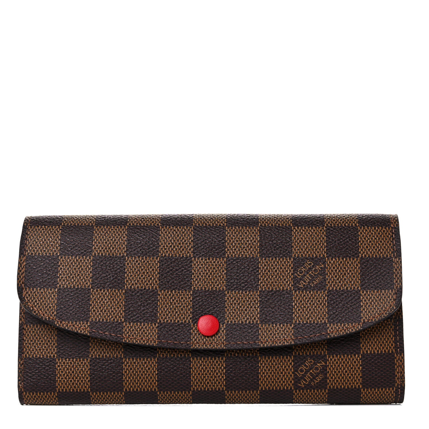 Louis Vuitton Damier Ebene Emilie Wallet Red 1 of 10