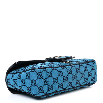 Gucci Monogram Multicolor Matelasse Diagonal Small GG Marmont Shoulder Bag Light Blue 4 of 10