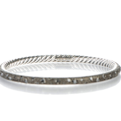 David Yurman Sterling Silver Black Diamond 4mm Midnight Melange Bangle Bracelet 4 of 4
