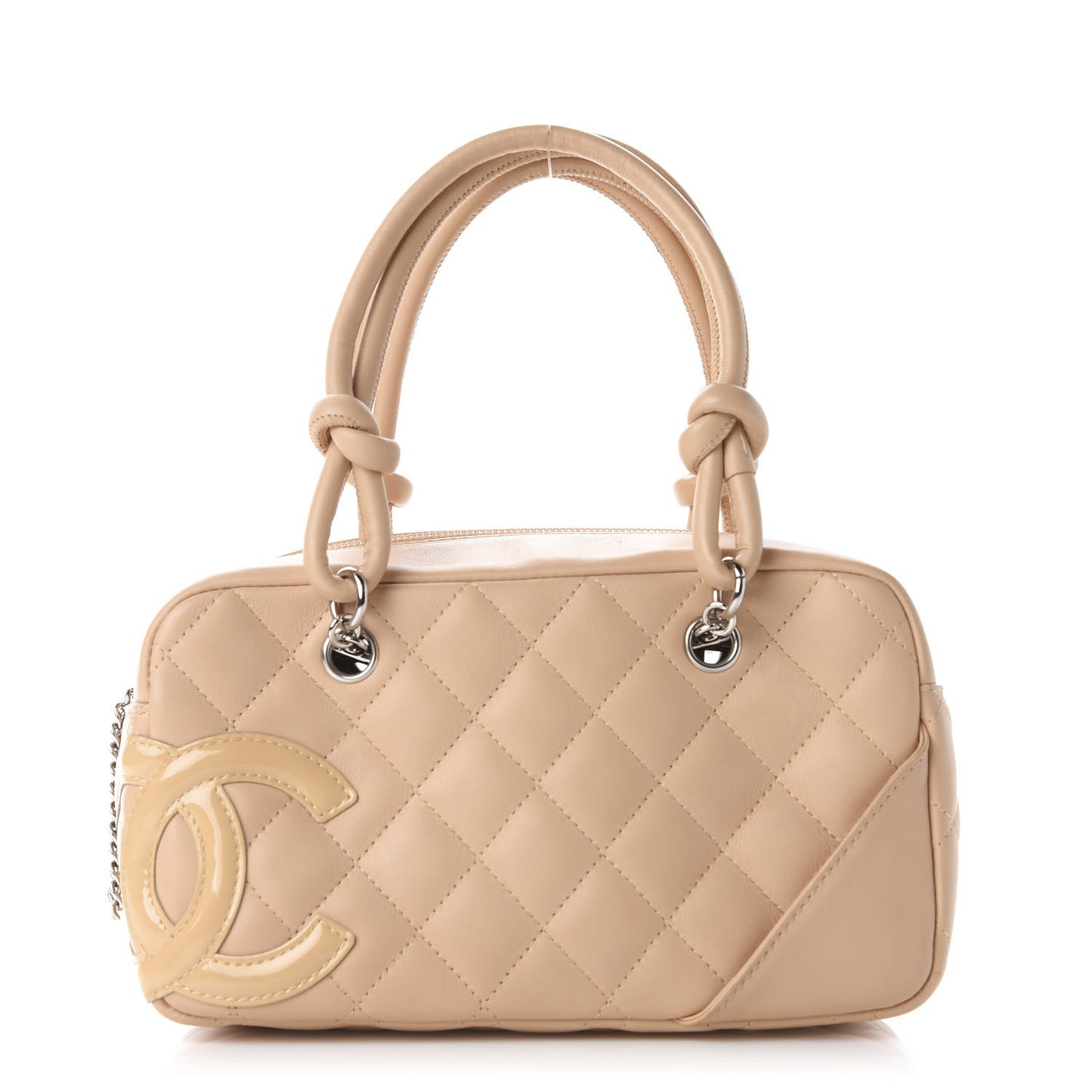 Calfskin Quilted Small Cambon Bowler Beige