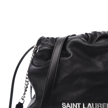 Saint Laurent Lambskin Teddy Drawstring Bag Black 13 of 13