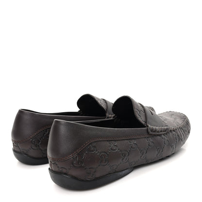 Gucci Guccissima Mens Driver Loafers 8 Chocolate 5 of 9