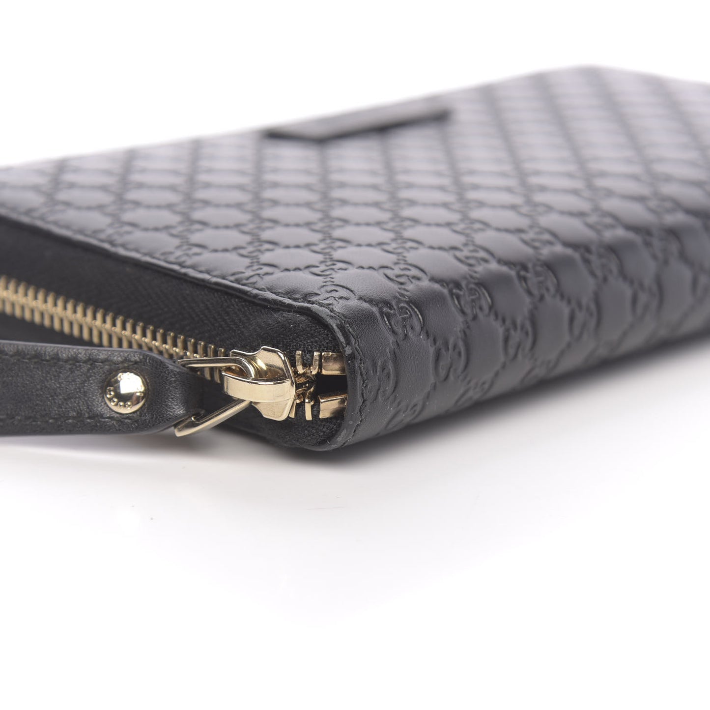 Microguccissima Zip Around Wallet Black