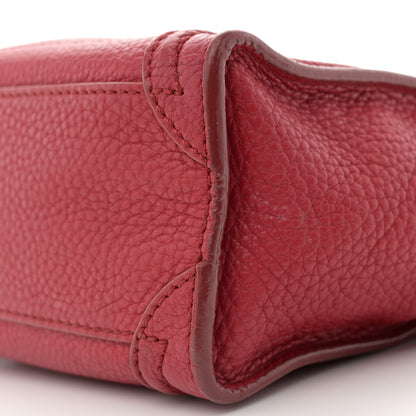 Celine Pebbled Calfskin Nano Luggage Red 9 of 13