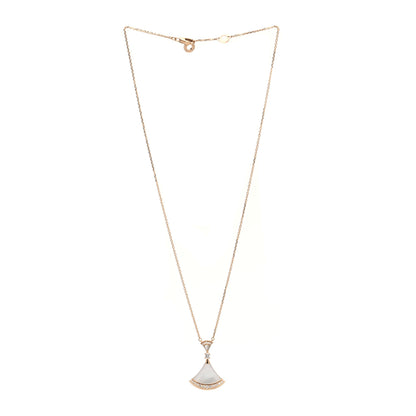 Bulgari 18K Rose Gold Diamond Large Mother of Pearl Divas' Dream Pendant Necklace 3 of 7