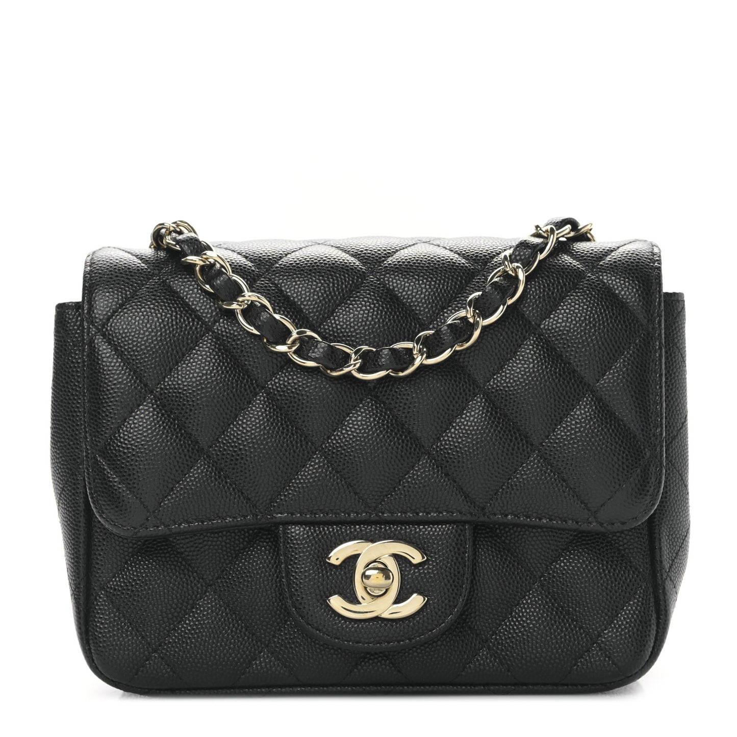 Caviar Quilted Mini Square Flap Black