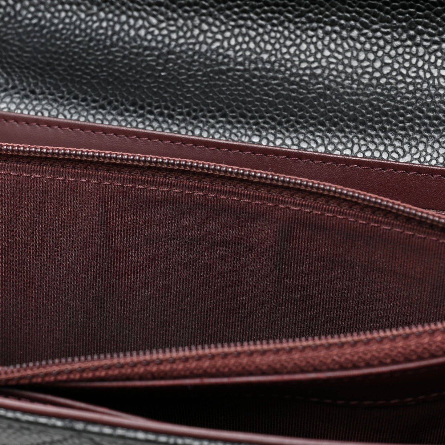 Caviar Quilted Large Gusset Flap Wallet Black