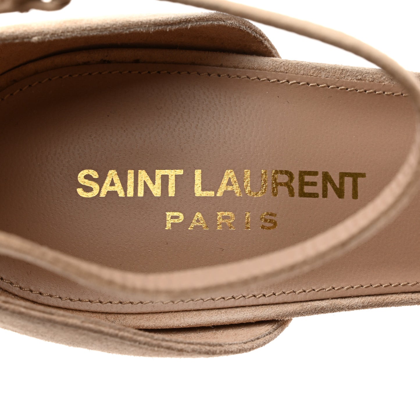 Suede Calfskin Opyum 110 Sandals 39.5 Cachemere Pale Gold