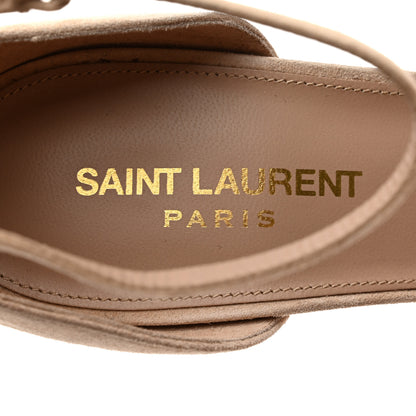 Saint Laurent Suede Calfskin Opyum 110 Sandals 39.5 Cachemere Pale Gold 6 of 10