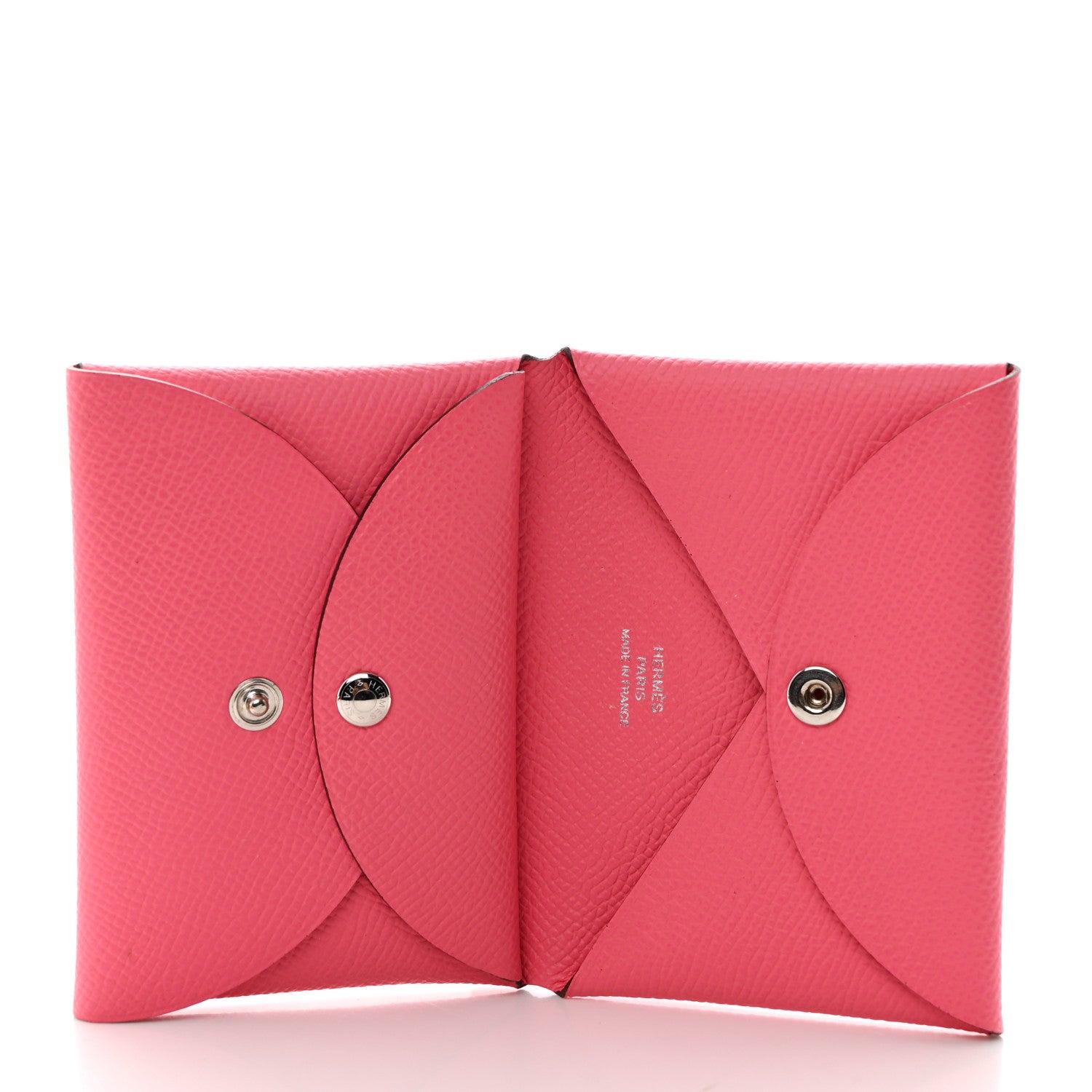 Hermes Epsom Calvi Duo Card Case Rose Azalee 6 of 8