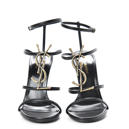 Saint Laurent Calfskin Cassandra 110 Sandals 36.5 Black 2 of 8