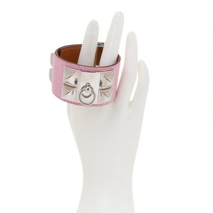 Hermes Matte Alligator Collier De Chien CDC Bracelet T2 5P Pink 2 of 7