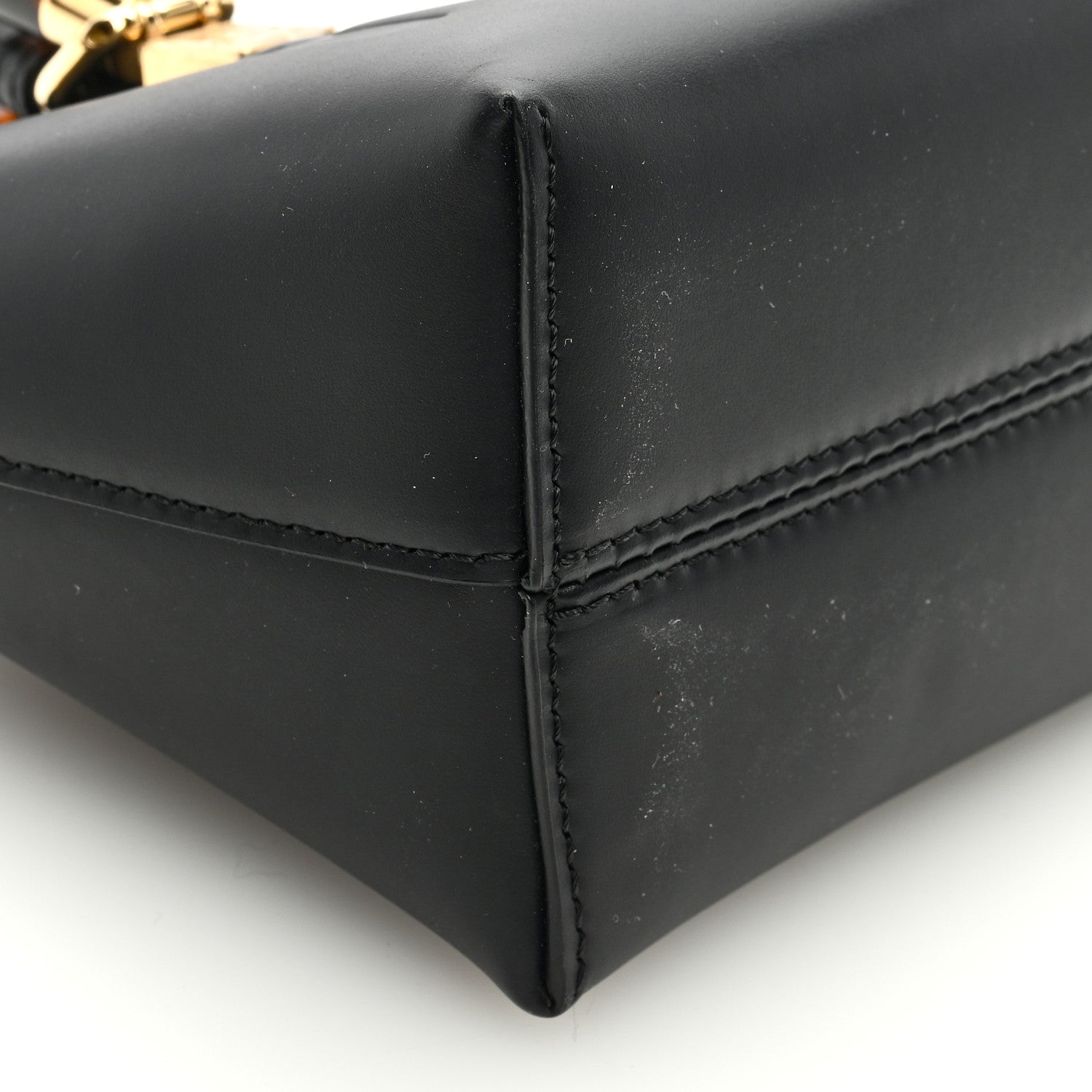 Fendi Vitello King Plexiglass Logo Embossed Mini By The Way Top Handle Boston Bag Black 9 of 9