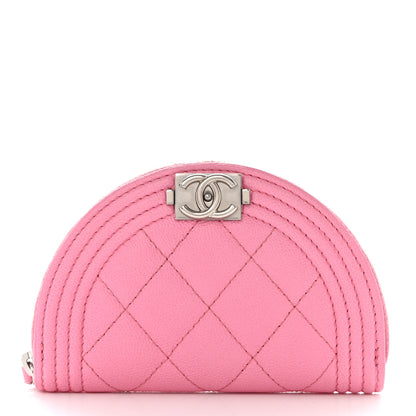 Chanel Caviar Quilted Boy Zipped Coin Purse Light Pink 1 of 8