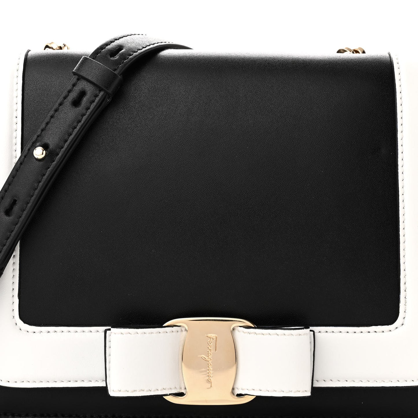 Smooth Calfskin Vara Bow Chain Flap Crossbody Blue