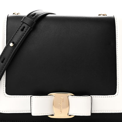 Salvatore Ferragamo Smooth Calfskin Vara Bow Chain Flap Crossbody Blue 7 of 9