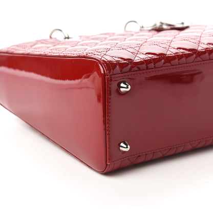 Christian Dior Patent Cannage Large Lady Dior Red 6 of 11