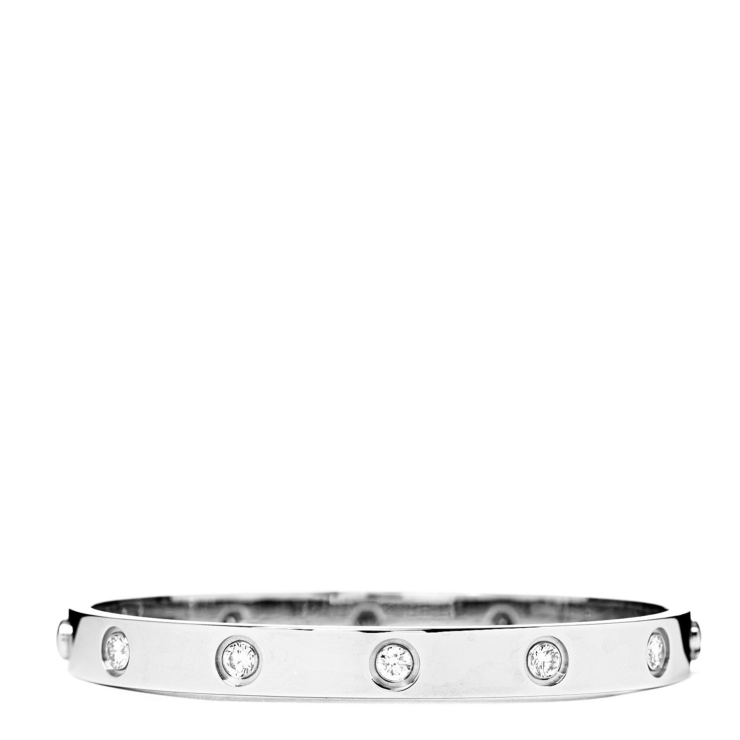 Cartier 18K White Gold 10 Diamond LOVE Bracelet 16 3 of 6