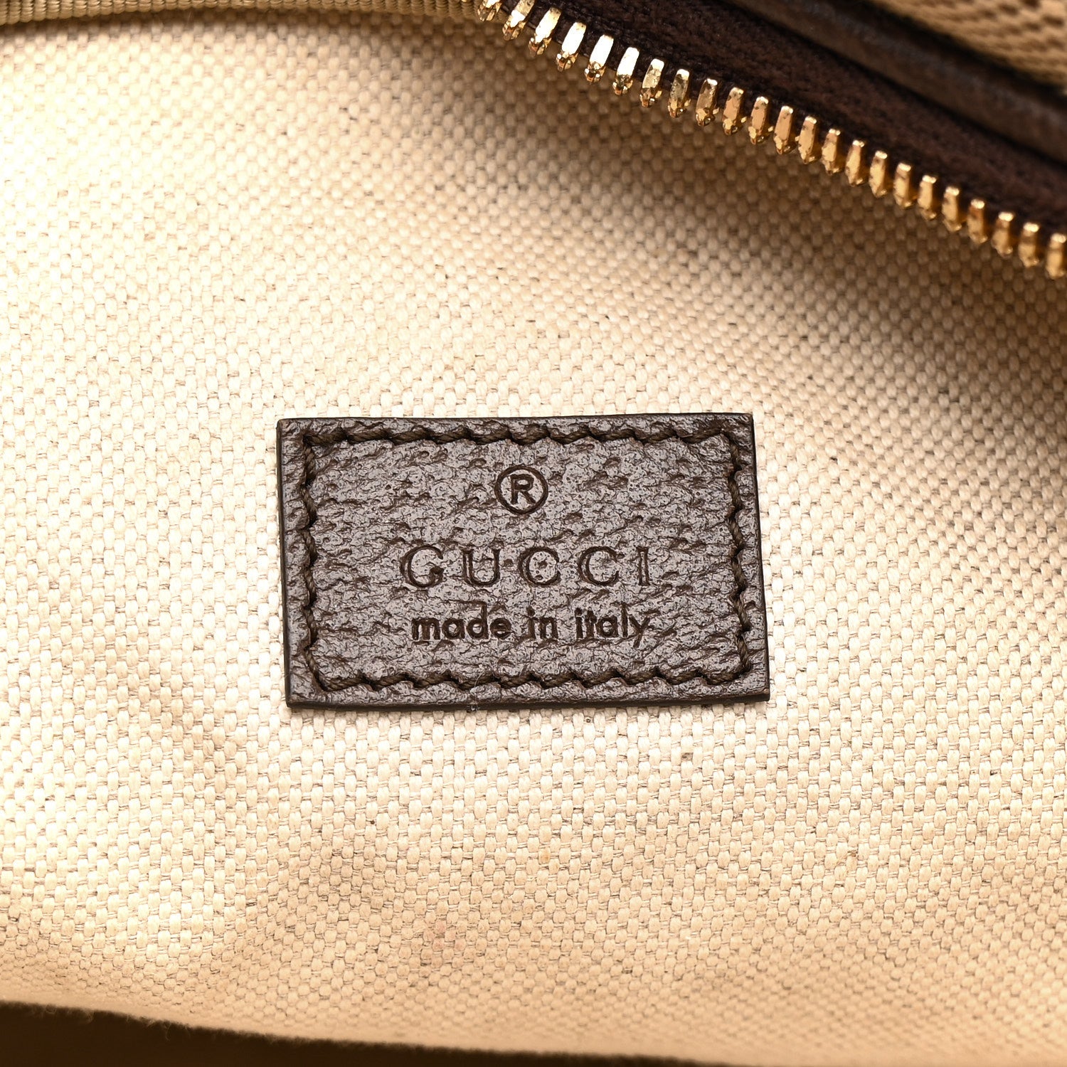Gucci Monogram Jumbo GG Textured Dollar Calfskin Web Belt Bag Camel Ebony New Acero 6 of 11