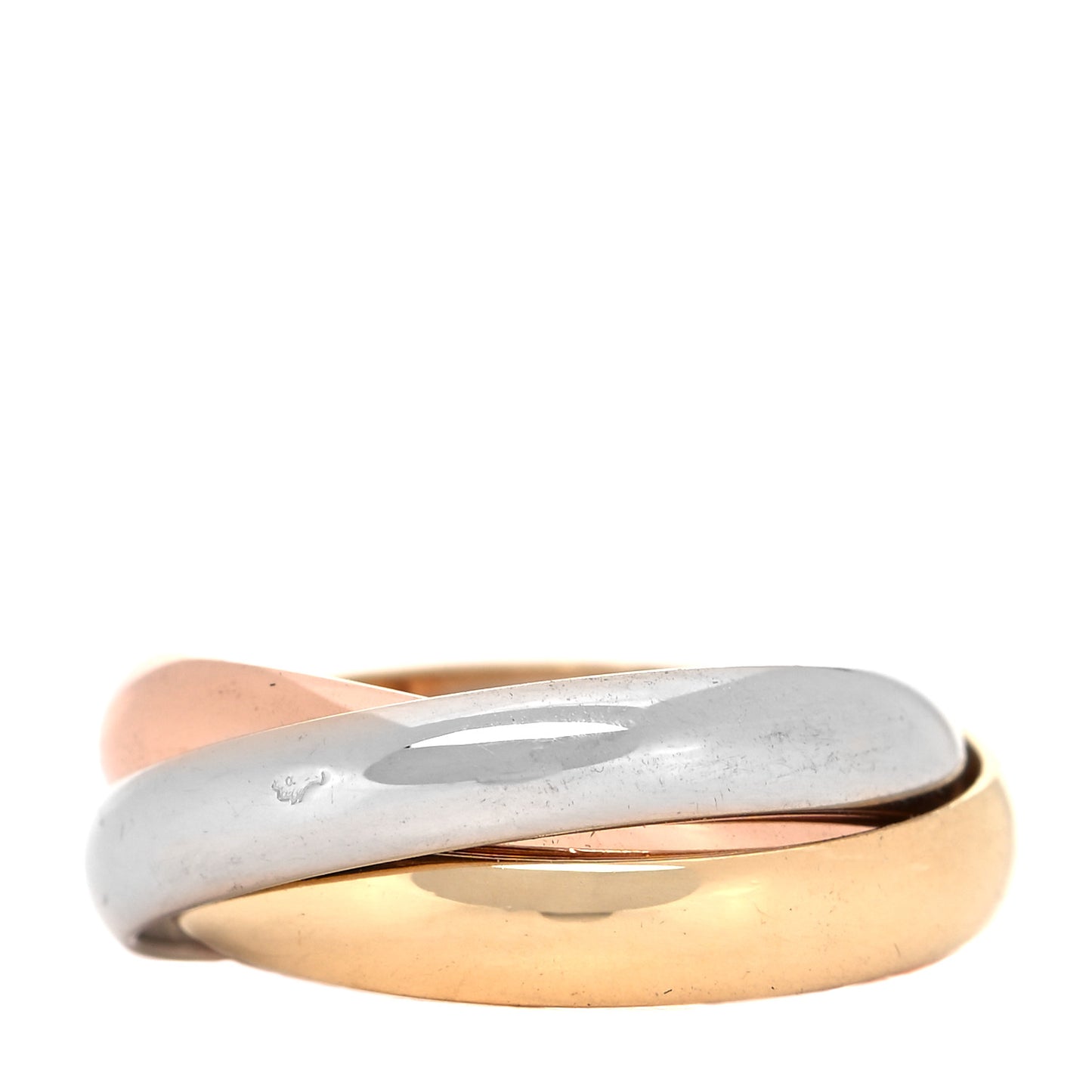18K Pink Yellow White Gold Classic Les Must De Cartier Trinity Ring 52 6
