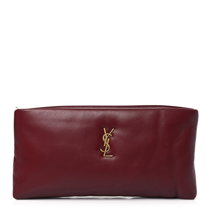 Saint Laurent Lambskin Long Calypso Pouch Rouge Merlot 1 of 10