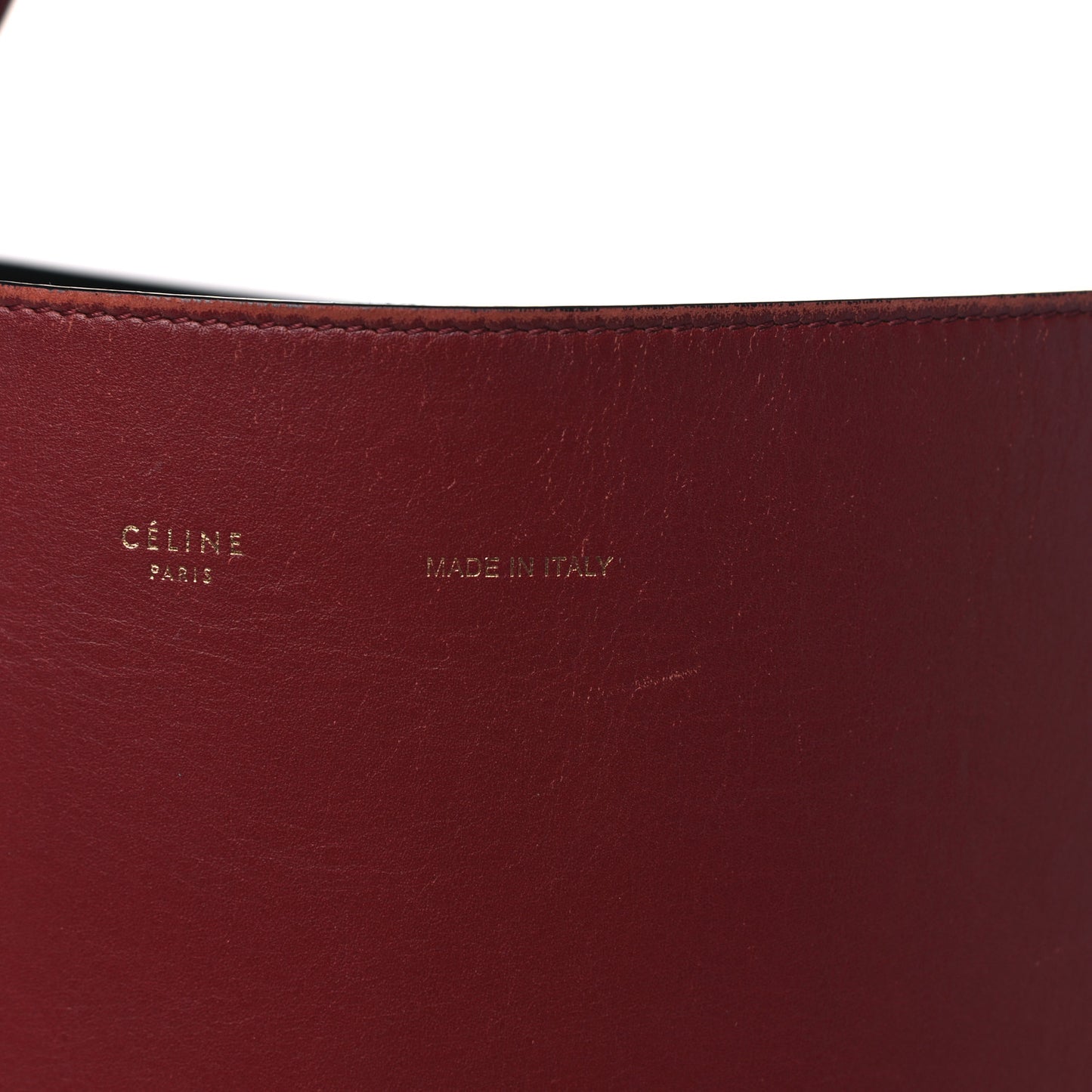 Shiny Smooth Calfskin Small Twisted Cabas Dark Ruby Navy