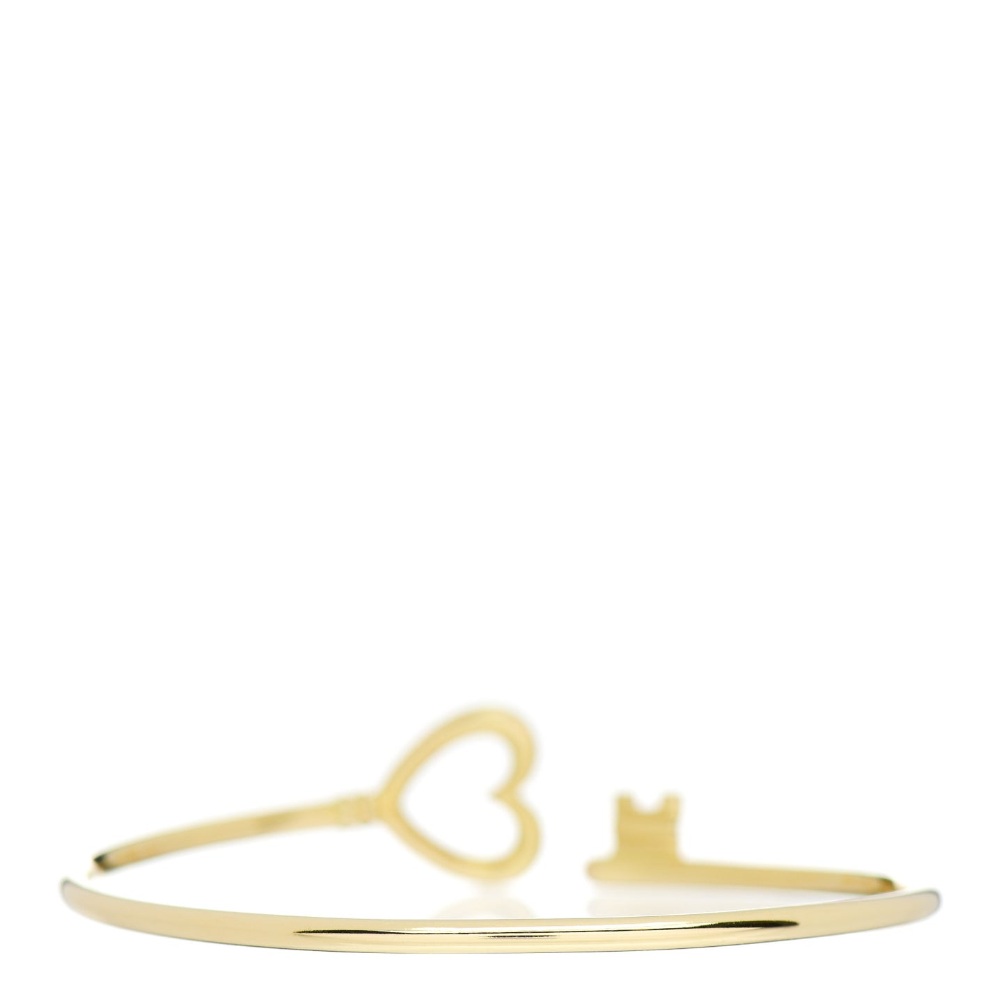 18K Yellow Gold Wire Heart Key Bracelet