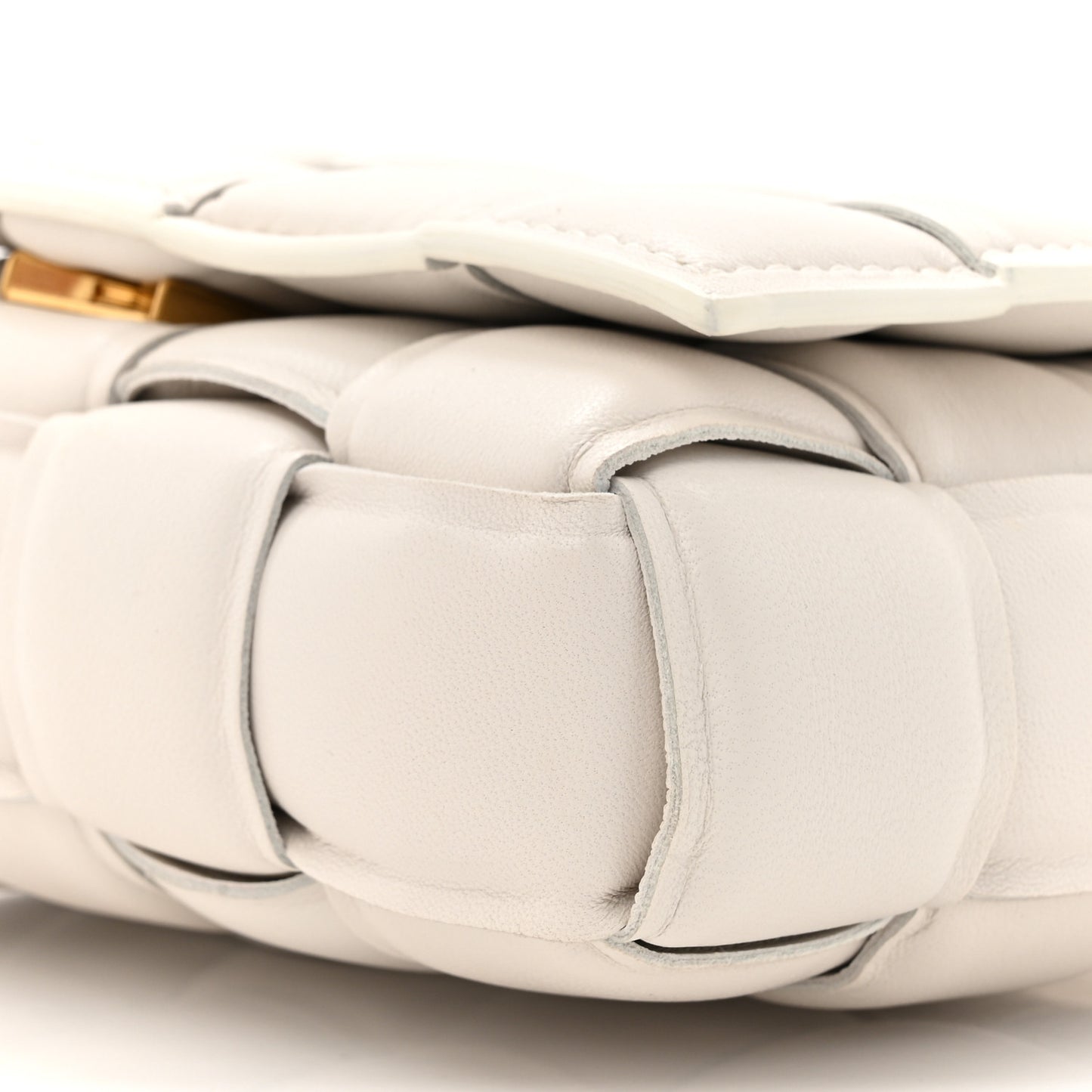 Nappa Maxi Intrecciato Small Padded Cassette Crossbody Bag Chalk Chalk