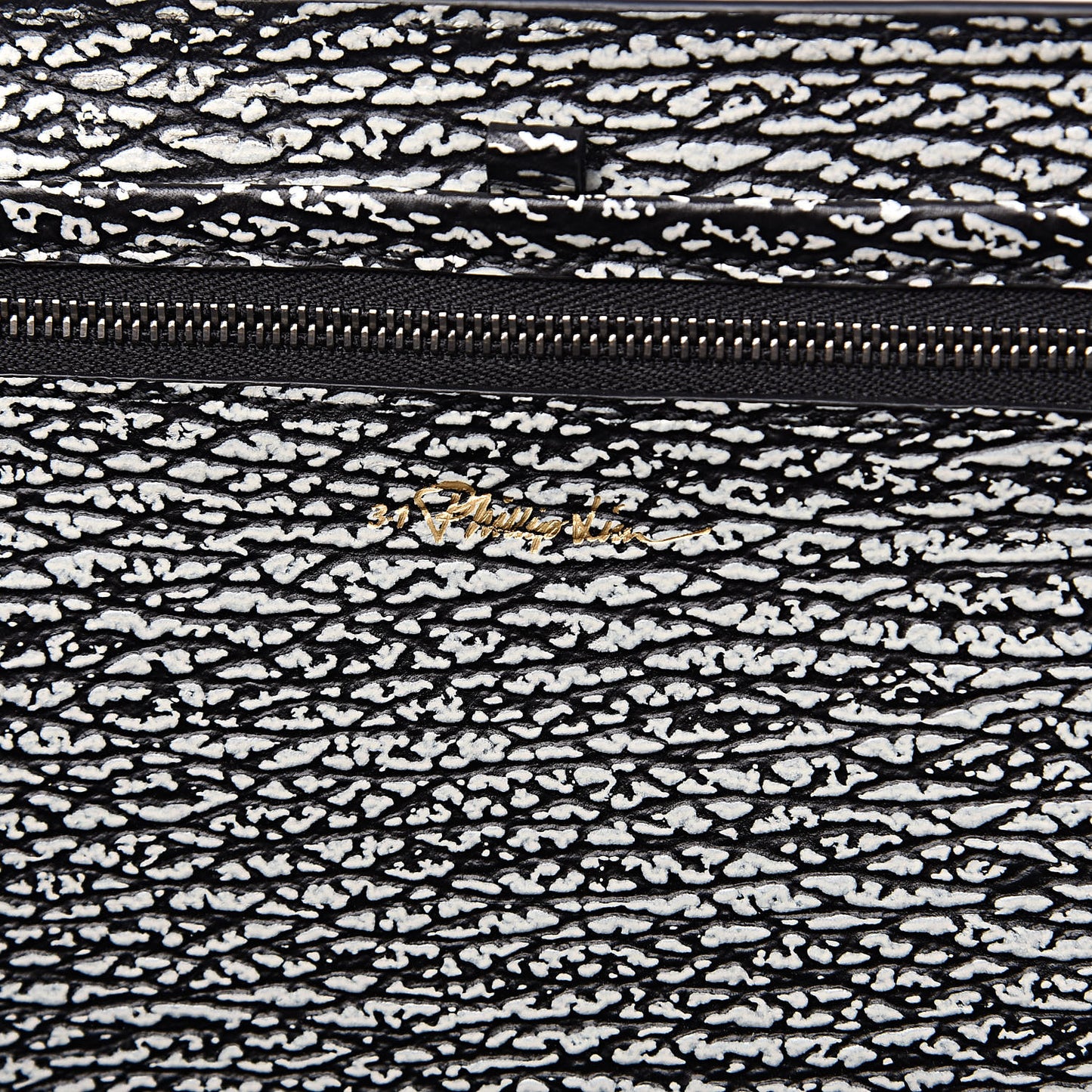 3.1 Textured Calfskin Large Pashli Satchel Black Cream