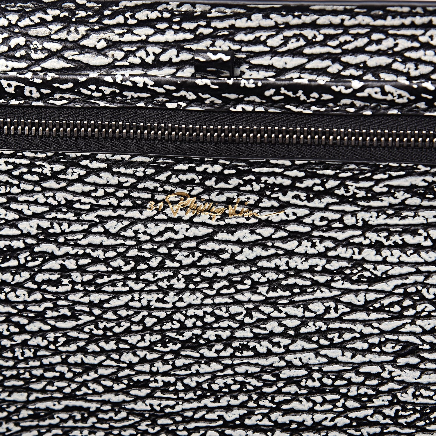 3.1 Phillip Lim 3.1 Textured Calfskin Large Pashli Satchel Black Cream 6 of 9