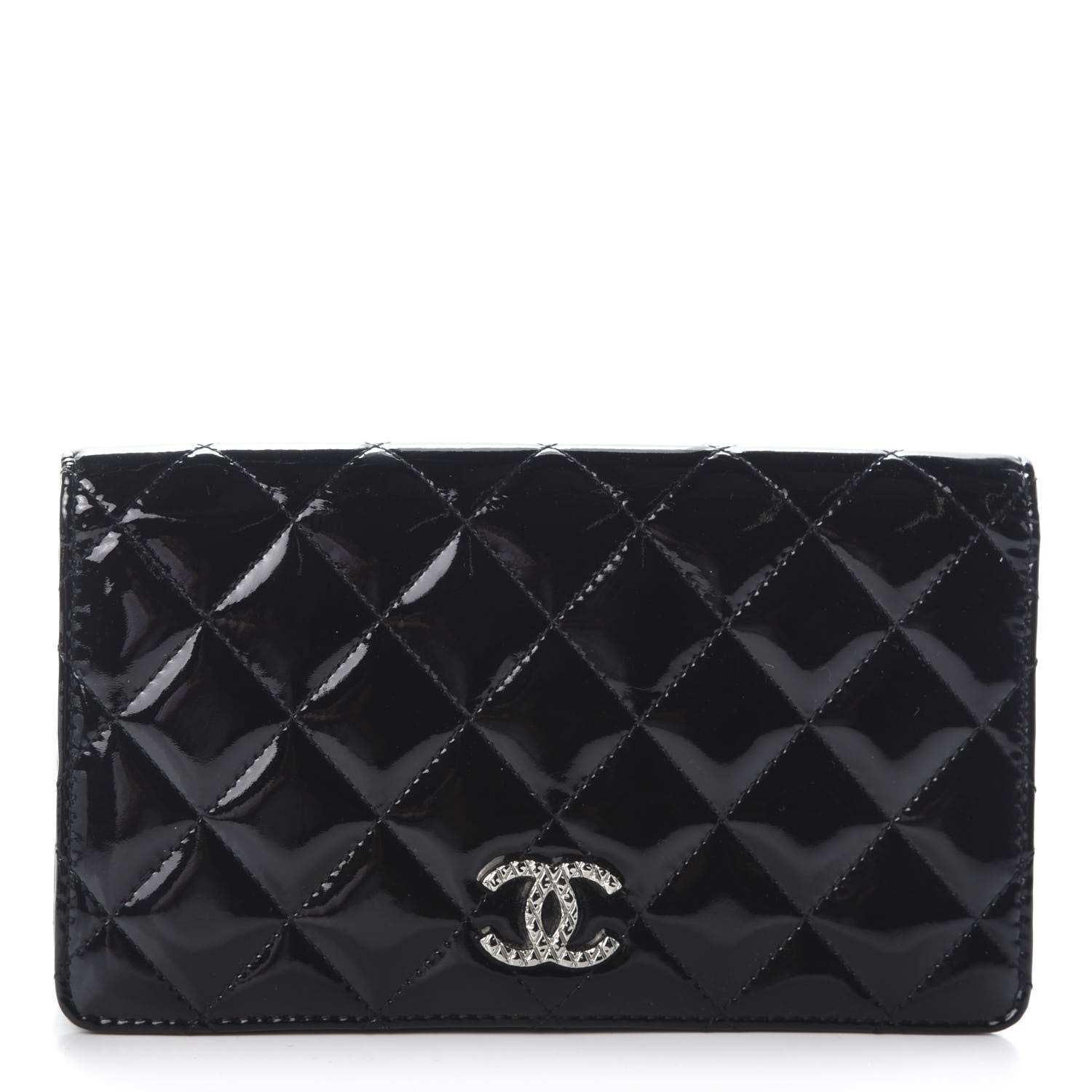 Chanel Patent Quilted Brilliant Yen Wallet Black 1 of 7