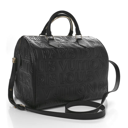 Louis Vuitton Calfskin Embossed Speedy Cube 30 Black 3 of 10