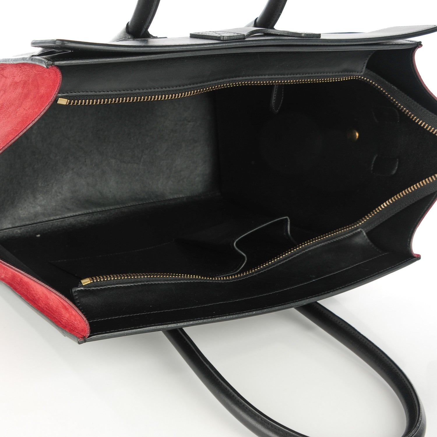 Celine Bullhide Calfskin Suede Mini Tri-Color Luggage Dark Ruby 5 of 7