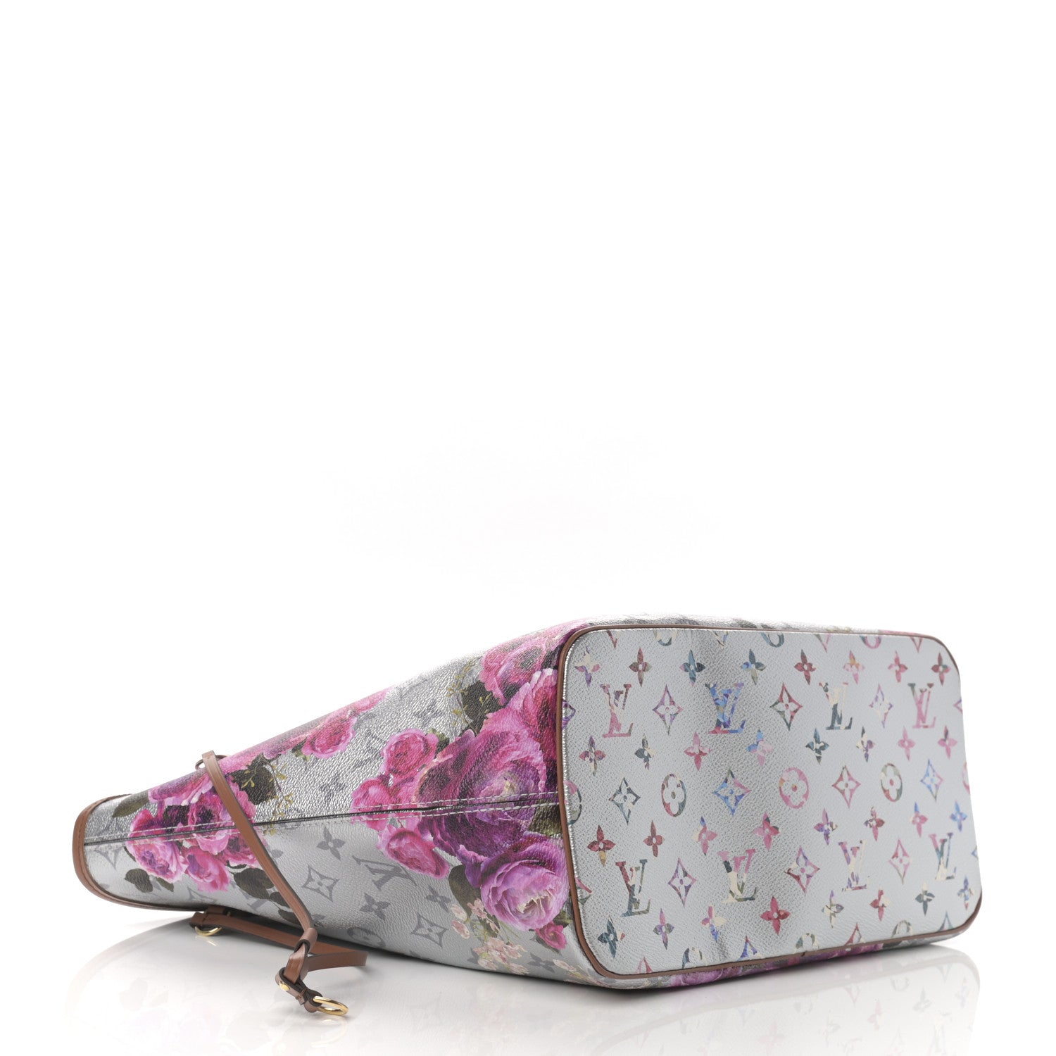 Louis Vuitton Metallic Monogram LV Garden Neverfull MM Silver 4 of 9