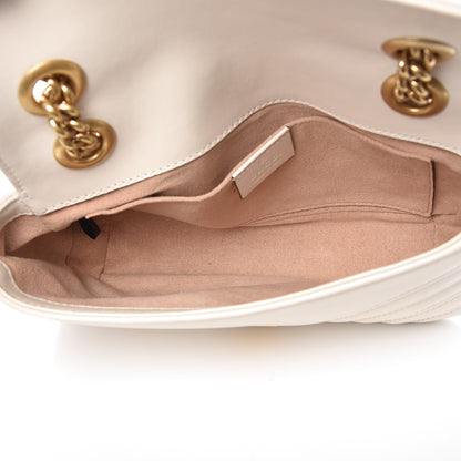 Gucci Calfskin Matelasse Mini GG Marmont Shoulder Bag White 5 of 9