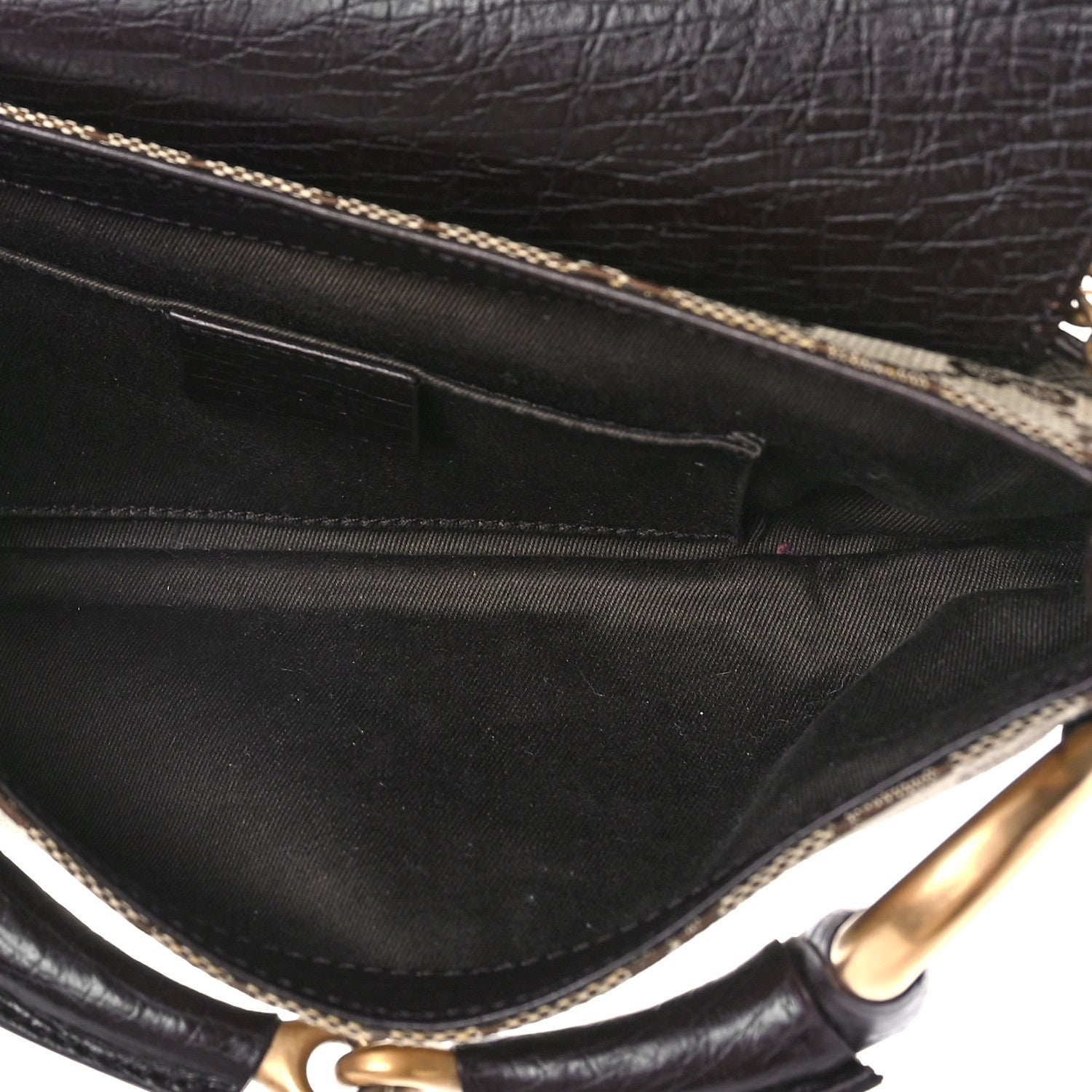 Gucci Monogram Horsebit Clutch Dark Brown 5 of 10