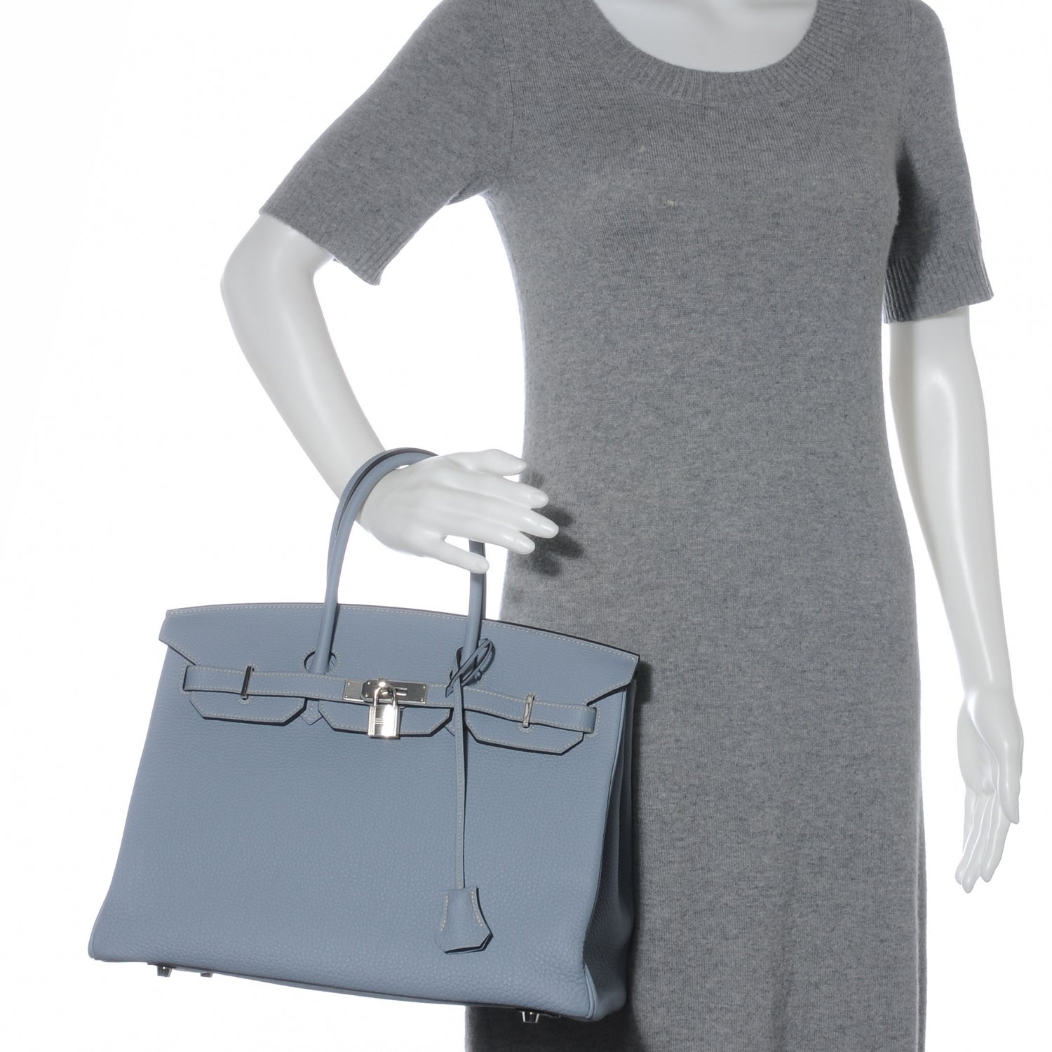 Hermes Togo Birkin 35 Bleu Lin 2 of 12